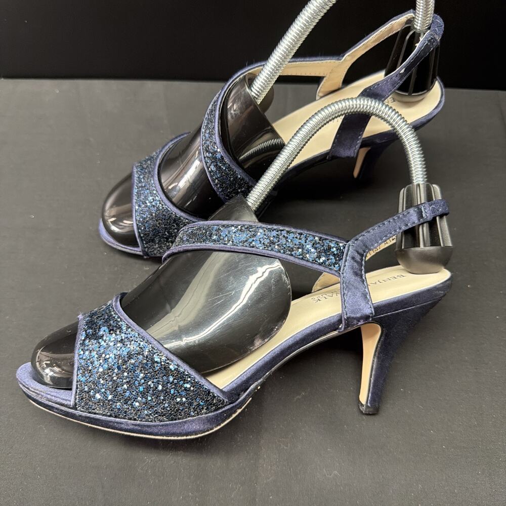 Benjamin Walk Touch Ups Sandals Womens Size 7.5 Blue Rhinestone Heel Dress - Picture 4 of 7